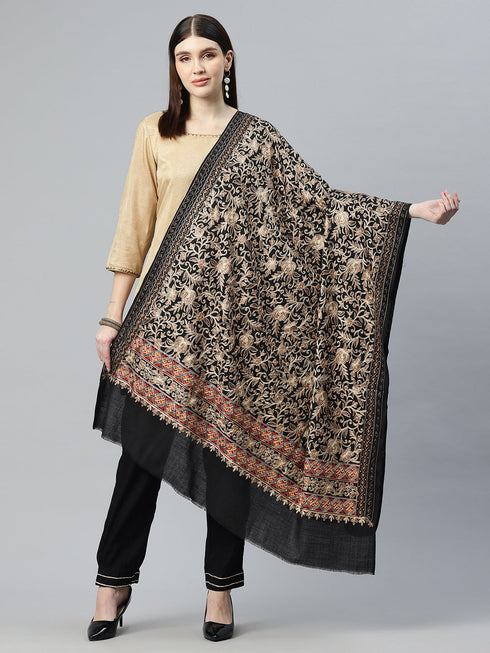 Women's Aari Embroidery Wool Shawl